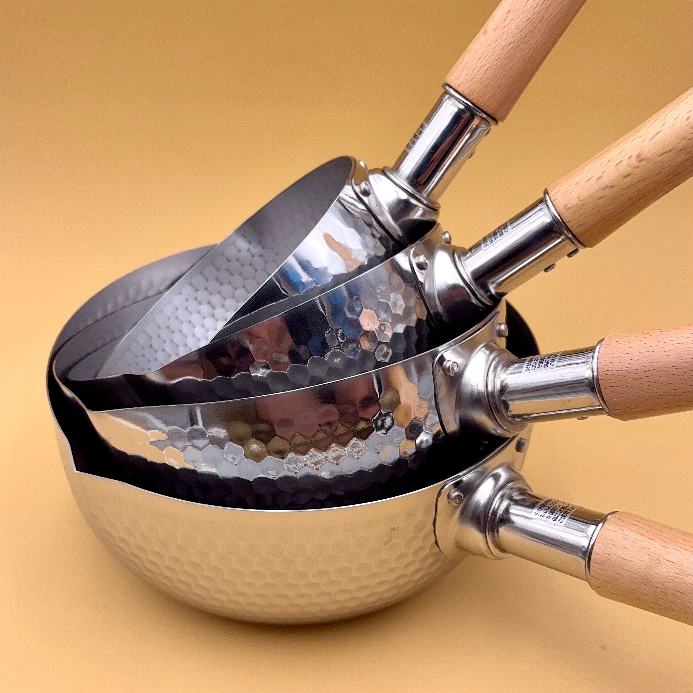 Casserole Japonaise yukihira martelée inox avec couvercle yoshikawa