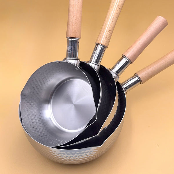 Casserole Japonaise yukihira martelée inox avec couvercle yoshikawa