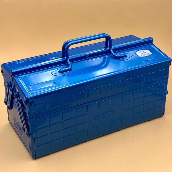 boîte à outils TOYO steel Japonaise à étages escamotable bleue métal