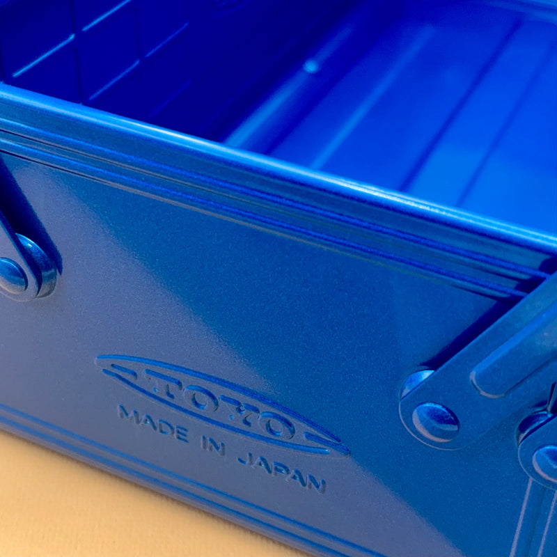 boîte à outils TOYO steel Japonaise à étages escamotable bleue métal