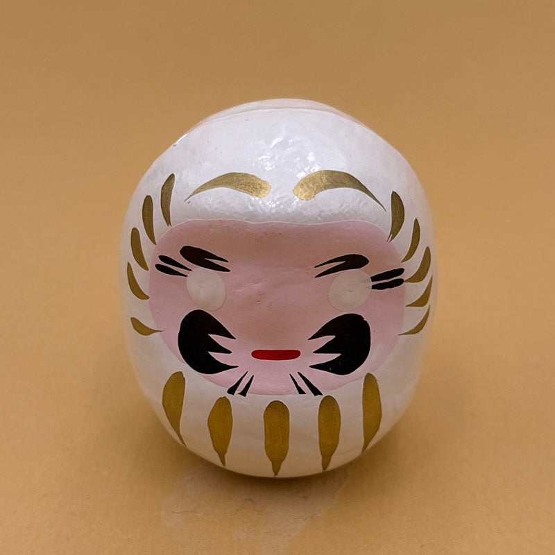 daruma japon blanc figurine oeil papier maché