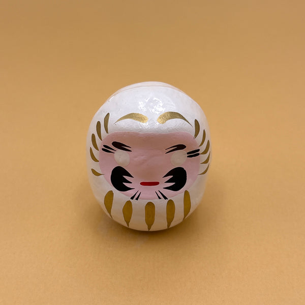 daruma japon blanc figurine oeil papier maché
