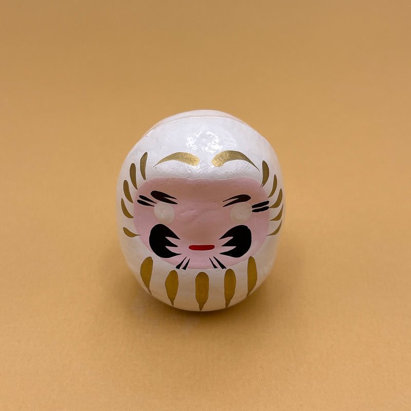 daruma japon blanc figurine oeil papier maché