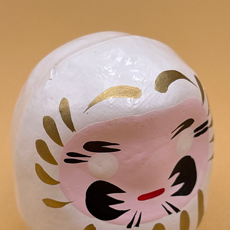 daruma japon blanc figurine oeil papier maché