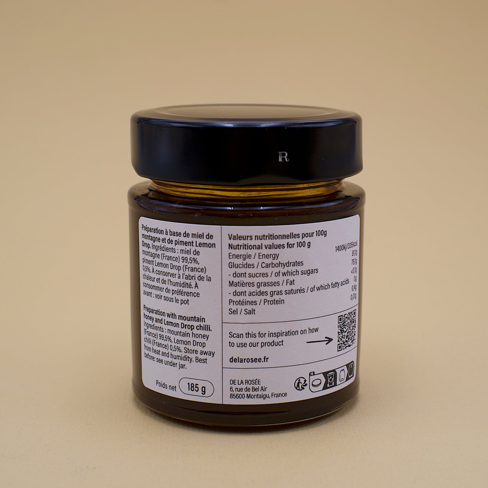 Miel de montagne et piment lemon drop delarosée