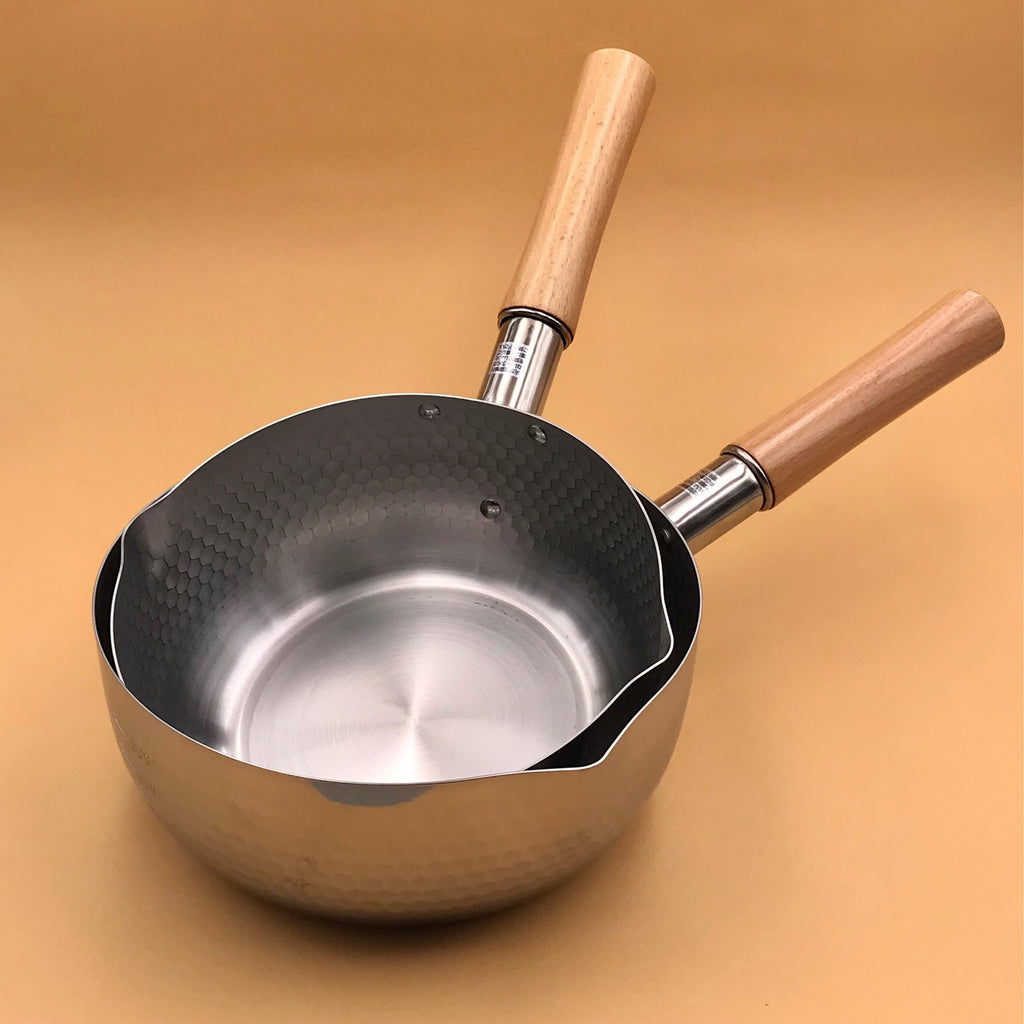 Casserole Japonaise yukihira martelée inox avec couvercle